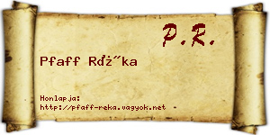 Pfaff Réka névjegykártya